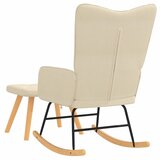  Stolica za ljuljanje s osloncem za noge krem od tkanine | shoptok.hr