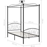  Okvir za krevet s nadstrešnicom crni metalni 90 x 200 cm | Eponuda.ba
