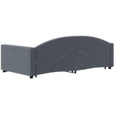 vidaXL Izvlečna dnevna postelja s predali temno siva 90x200 cm žamet | Shoptok.si