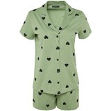 Trendyol Pajama Set - Green - Heart Cene