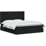  s od storage s uzglavljem Crna 180 x 200 cm Tkanina | shoptok.hr
