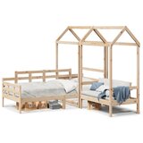 vidaXL Dnevna postelja s klopjo in streho 90x190 cm trdna borovina Cene