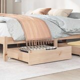 vidaXL Predal za posteljo s kolesi 2 kosa 75x55x16 cm trdna borovina | Shoptok.si