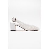 LuviShoes LOPA White Knitted Women's High Heel Shoes | Shoptok.si