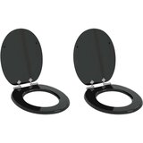  WC daska 2 pcs Crna 44 x 38 cm MDF ploča | shoptok.hr