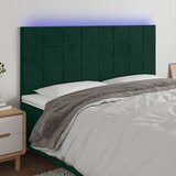  LED uzglavlje tamnozeleno 160x5x118/128 cm baršunasto | shoptok.hr