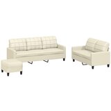vidaXL 3-dijelni set sofa s jastucima krem od umjetne kože | shoptok.hr