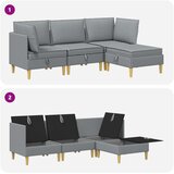  Set namještaja za dnevni boravak 4 pcs Svjetlosiva Tkanina | shoptok.hr