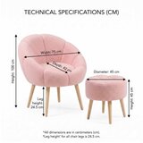 Atelier Del Sofa Set stolica i taburea, 2 dijela, svijetlo roza | Eponuda.ba