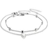 IZMAEL Zapestnica za noge SI-36650 Love - Srebrna | Shoptok.si