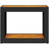  Vrtni bočni stolić s drvenom pločom crni 100x40x75 cm poliratan | shoptok.hr