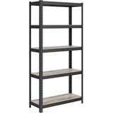 Songmics Polica 50 x 100 x 200 cm prirodno crna, GLR050B11 | shoptok.hr