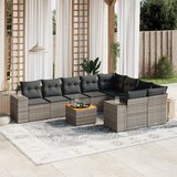 Maison Chic Seti vrtnega pohištva - Vrtna garnitura - Vrtni pohištvo set 10-delna z blazinami siv poli ratan, (21816315) | Shoptok.si