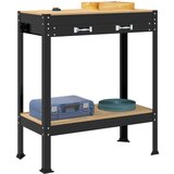 Delovne klopi s predalom Črna 81 x 41 x 145 cm Konstruiran les, (5000110601) | Shoptok.si