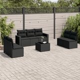 Maison Chic Seti vrtnega pohištva - Vrtna garnitura - Vrtni pohištvo set 8-delna z blazinami črn poli ratan, (21800216) | Shoptok.si