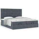 vidaXL Otomanski posteljni okvir z vzmetnicami siv 180x200cm žamet | Shoptok.si