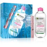 Maybelline Lash Sensational Sky High set: maskara Lash Sensational Sky High 7,2 ml 01 Very Black + micelarna vodica Garnier Skin Naturals All-in-1 400 ml | Shoptok.si