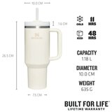 Stanley Kremno bela termovka s slamico 1,18 l Quencher H2.O FlowState – | Shoptok.si
