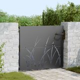 vidaXL Vrtna vrata Črna 105 x 100 cm Jeklo s prašnim premazom | Shoptok.si