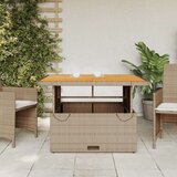 vidaXL Vrtni stol bež 110 x 110 x 71 cm od poliratana i drva bagrema | shoptok.hr