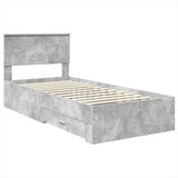  Okvir za krevet s uzglavljem Betonski sivi 90 x 200 cm | shoptok.hr