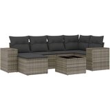 Maison Chic Seti vrtnega pohištva - Vrtna garnitura - Vrtni pohištvo set 7-delna z blazinami siv poli ratan, (21802842) | Shoptok.si