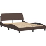  Krevet Viana s madracem smeđi 140 x 190 cm od umjetne kože | shoptok.hr