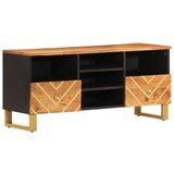 Maison Chic TV omarica - TV stojalo - Televizijska omarica rjava in črna 100x33,5x46 cm trden mangov les, (21699339) Cene