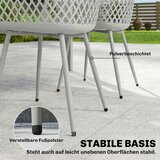  Set od 4 vrtne stolice plastične vrtne stolice otporne na UV zračenje s naslonima za ruke i naslonom 56 x 51 x 84 cm sive | shoptok.hr