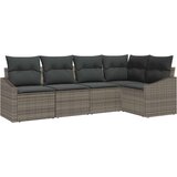 vidaXL 5-dijelni vrtni set za sjedenje s jastučićima siva poli ratan | shoptok.hr