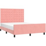  Okvir za krevet s uzglavljem ružičasti 140x200 cm baršunasti | shoptok.hr