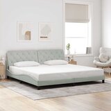  Okvir za krevet bez madraca svjetlosivi 200 x 200 cm baršunasti | shoptok.hr