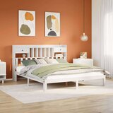  Krevet s regalom z knjige bez madraca bijeli 180x200cm borovina | shoptok.hr