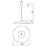  Redo 01-3019-LED Visilica na sajli LARS LED/14W/230V+LED/10W pr. 60cm CRI90 zelena | Eponuda.com