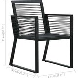  5-dijelni vrtni blagovaonski set od PVC ratana crni | shoptok.hr