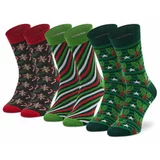 Rainbow Socks Set 3 parov unisex visokih nogavic Xmas Socks Box Stripes Pak 3 Zelena