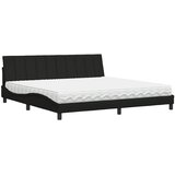 Krevet s madracem Hanko crni 200x200 cm od tkanine | Eponuda.ba
