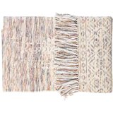 White Label Bombažna pletena odeja Liv Plum, 130 x 170 cm Cene