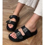 Gemre Black flip-flops with buckles on straps Klinet | Shoptok.si