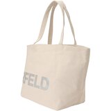 Karl Lagerfeld Nakupovalna torba 'ESSENTIAL' srebrna / off-bela | Shoptok.si