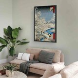  Slika - Utagawa Hiroshige – Drum bridge and Setting Sun Hill at Meguro 60x90 U crnom drvenom okviru | shoptok.hr