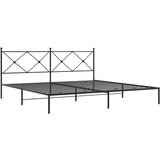 vidaXL Kovinski posteljni okvir z vzglavjem črn 193x203 cm, (21152069) | Shoptok.si