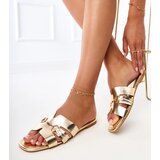 Gemre Golden flip-flops with golden ornament Elamisa Cijene