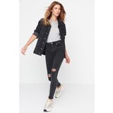 Trendyol Black Ripped Detailed High Waist Skinny Jeans | Shoptok.si