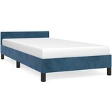 Maison Chic Posteljni okvir - Enojna postelja - Postelja za odrasle brez vzmetnice temno moder 100x200 cm žamet-J7673, (21774068) | Shoptok.si