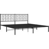  Metalni okvir za krevet s uzglavljem crni 180x200 cm | shoptok.hr