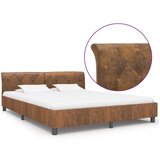  Posteljni okvir rjav iz umetnega semiš usnja 160x200 cm | Shoptok.si