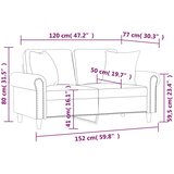  Dvosjed s ukrasnim jastucima crni 120 cm baršunasti | shoptok.hr
