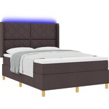 vidaXL Postelja z vzmetnico in LED Rjava 160x200 cm Tkanina, (22049200) Cene