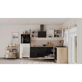Flex-Well Kotna Kuhinja Z Aparati Capri, Črna, Barva Hrasta | Shoptok.si